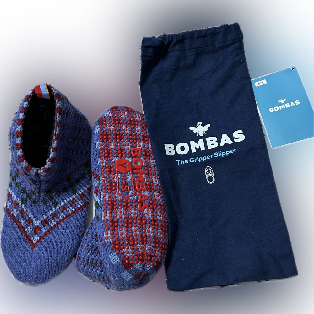 Youth Bombas gripper slippers